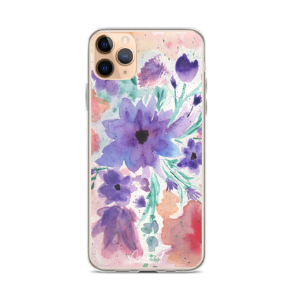 Watercolor Purple Flowers Case for iPhone®