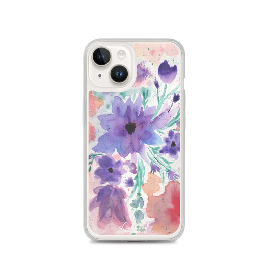 Watercolor Purple Flowers Case for iPhone®