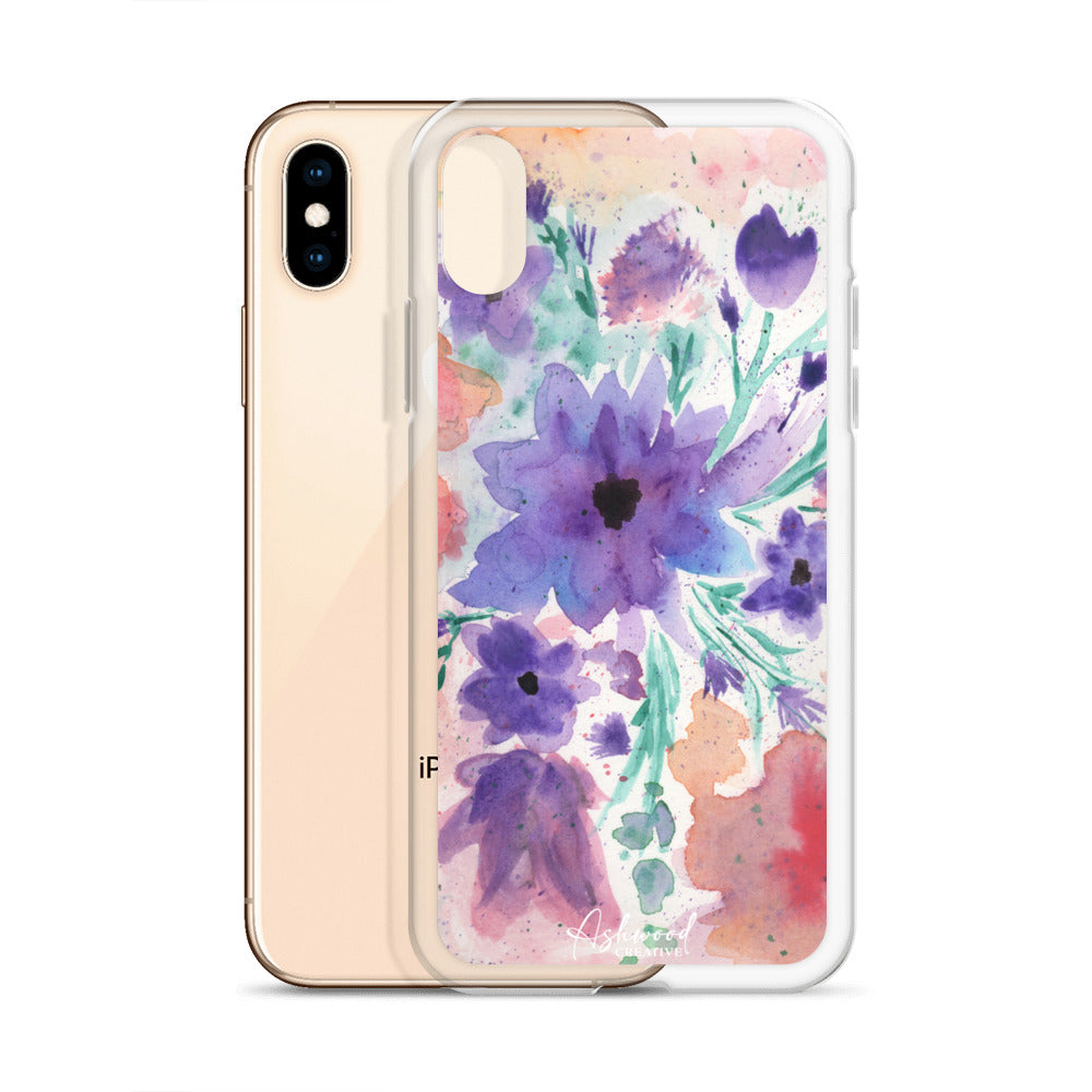 Watercolor Purple Flowers Case for iPhone®