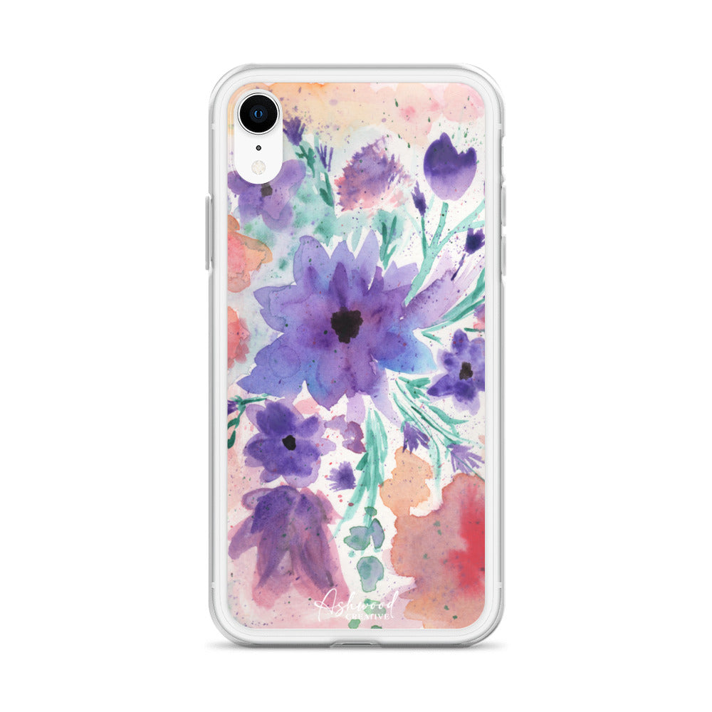 Watercolor Purple Flowers Case for iPhone®