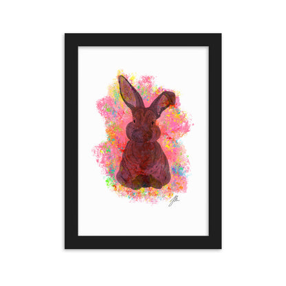 Red Bunny Framed matte paper poster