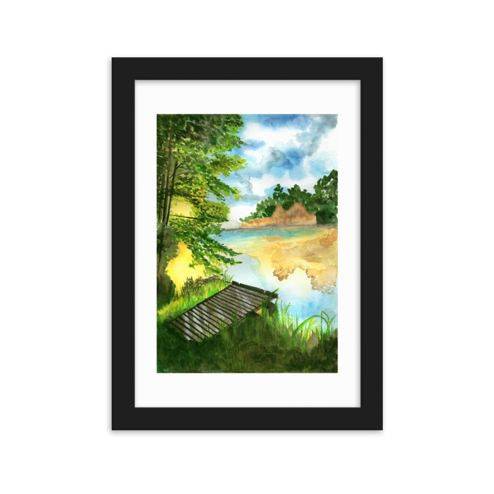 Summer Lake Framed matte paper poster