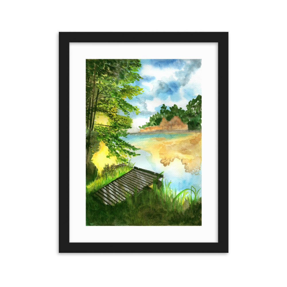 Summer Lake Framed matte paper poster