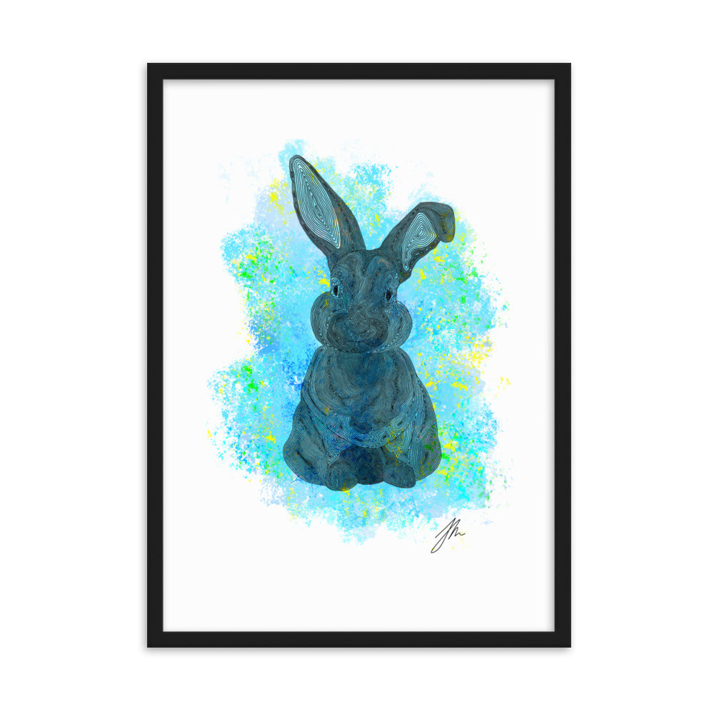 Blue Bunny Framed matte paper poster