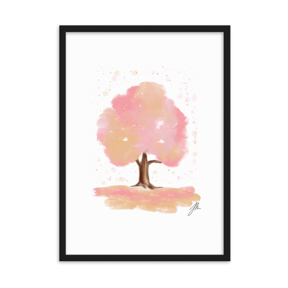 Pink Tree Framed matte paper poster