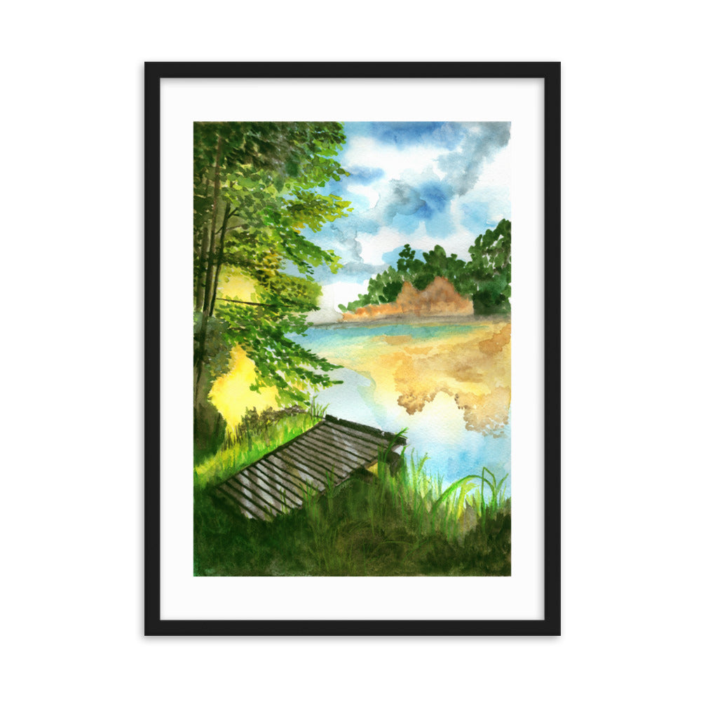 Summer Lake Framed matte paper poster