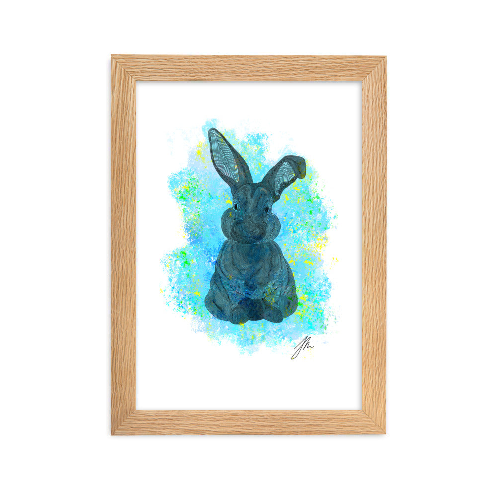 Blue Bunny Framed matte paper poster