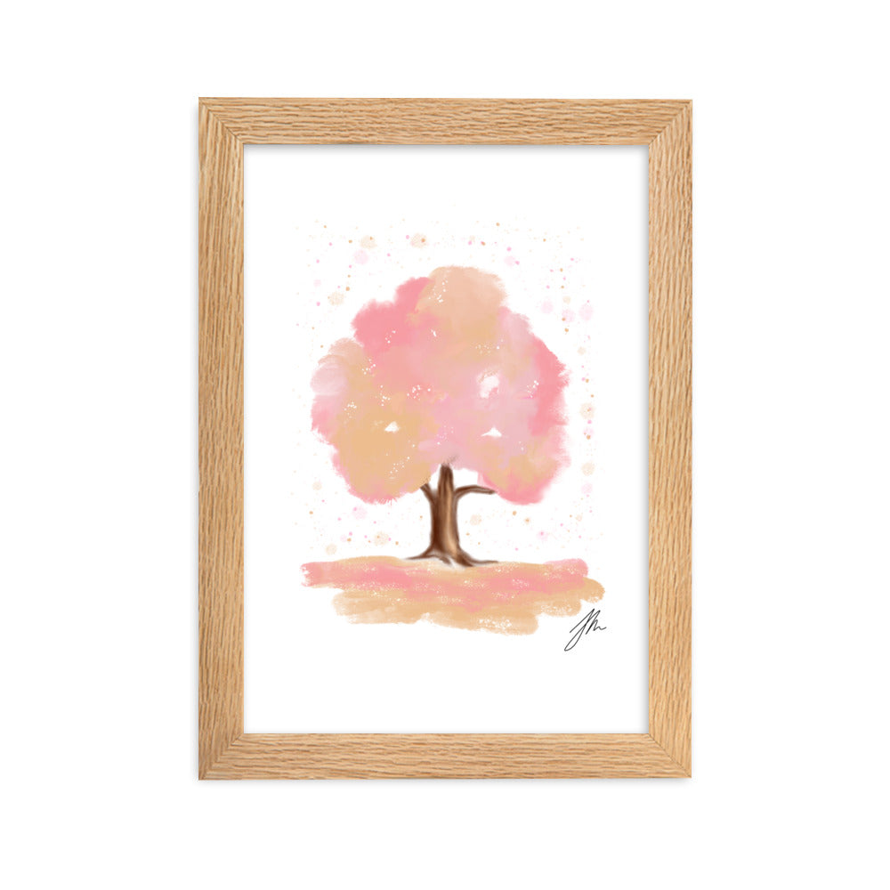 Pink Tree Framed matte paper poster