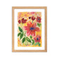 Watercolor Red Flowers Framed matte paper poster