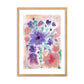 Watercolor Purple Flowers Framed matte paper poster