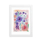 Watercolor Purple Flowers Framed matte paper poster