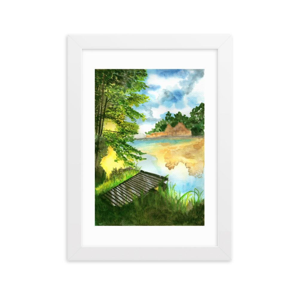 Summer Lake Framed matte paper poster