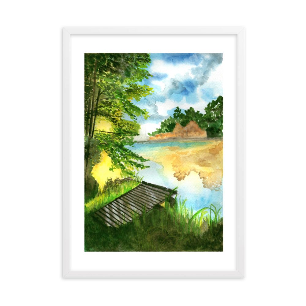 Summer Lake Framed matte paper poster