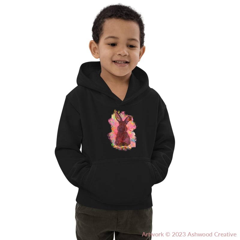 Red Bunny Kids Hoodie Jet Black / Xs