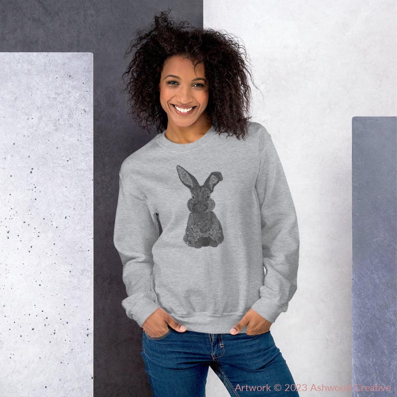 Black Bunny Unisex Sweatshirt Sport Grey / S