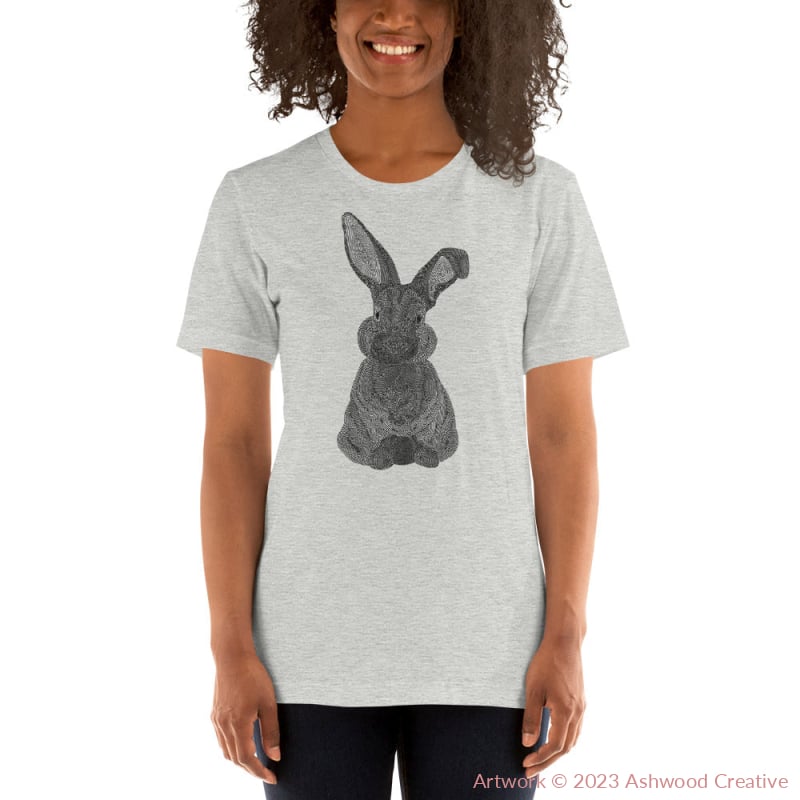 Black Bunny Unisex T-Shirt Athletic Heather / S